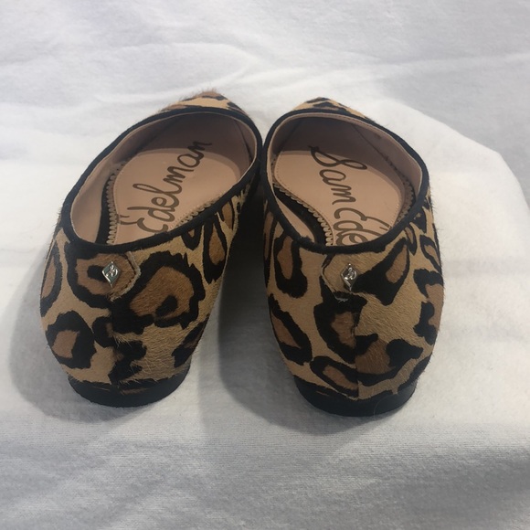 Sam Edelman Rae Leopard Print Pony Hair Flat Sz 5 - Picture 5 of 6